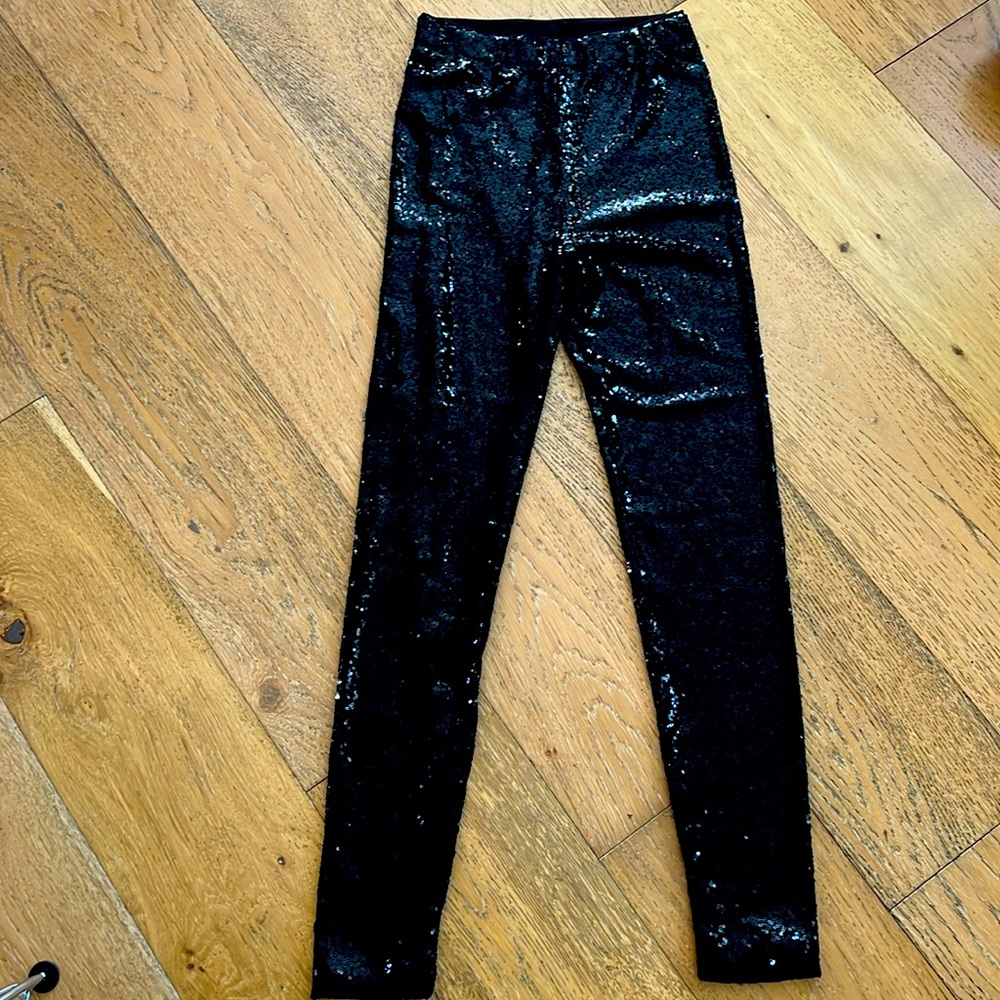 WAYF black sequin leggings size XS